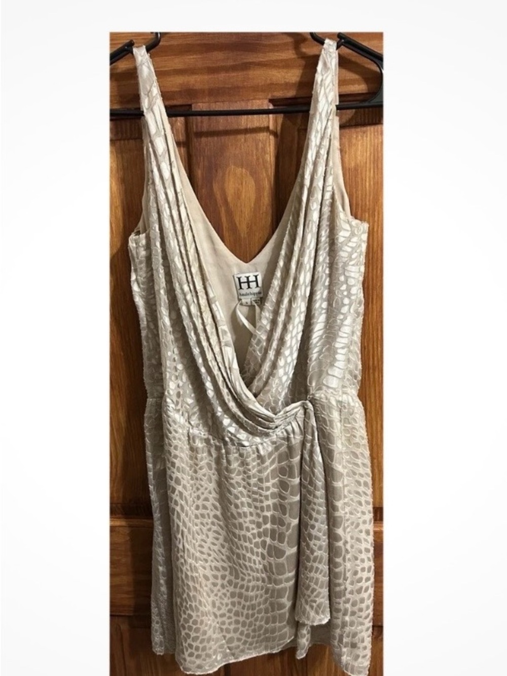 Haute-hippie Women's Dress Buff Alligator Brocade Small